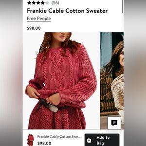 Free People Frankie Cottom Cable Sweater